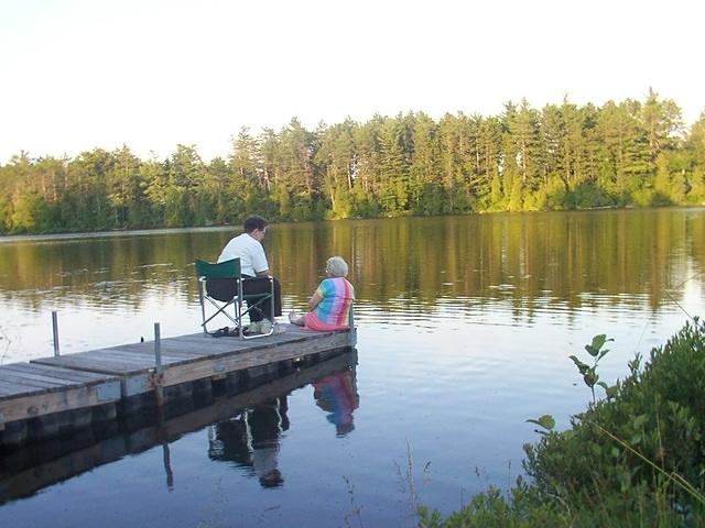 A dockside chat at sunset