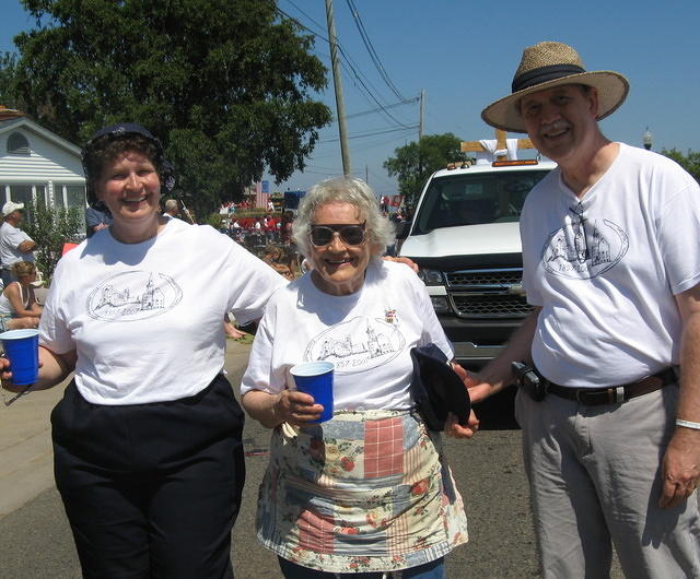 Three marchers