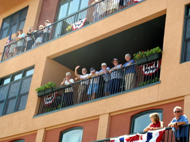 Watching from the balconies