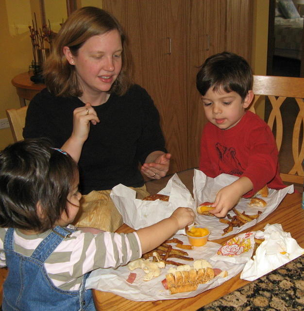 Hot dogs and cheese fries