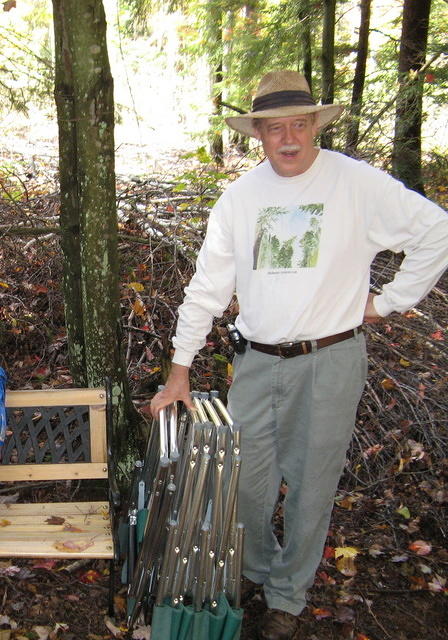 Moving chairs up to camp