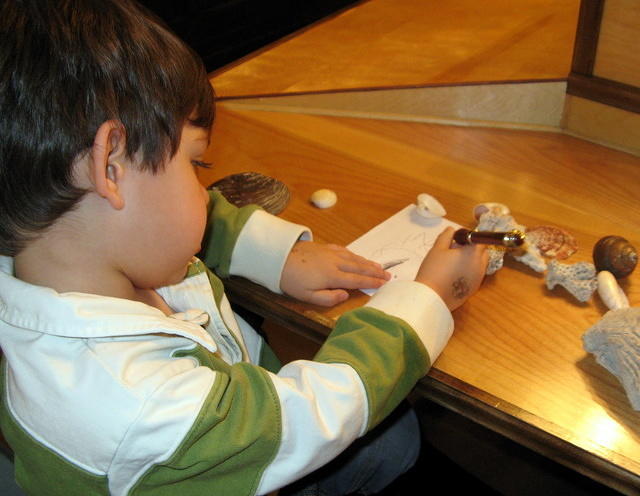 Working in his carrel