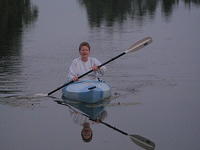 Mag in the kayak