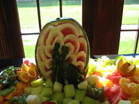 Carved watermelon