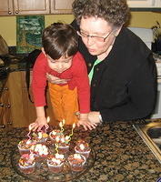 Blowing out the candles