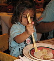 Chopsticks as shovel