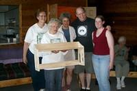 PP, Mim, Ann, Sue, John, Kate with shelf