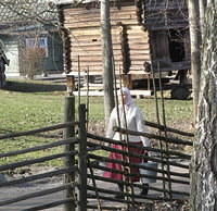 Carrying the water buckets